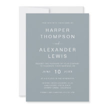 Dusty Blue Modern Typography Wedding