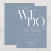 Dusty Blue Modern we wedden Kaart (Voorkant / Achterkant)