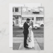 Dusty Blue Modern Weddenschap Foto bewaart de data Kaart (Achterkant)