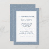 Dusty Blue Modern Wedding Accommodal Detail Informatiekaartje (Voorkant / Achterkant)