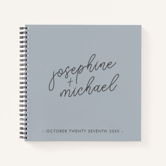 Dusty Blue Modern Wedding Guest Book Notitieboek (Voorkant)