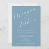 Dusty Blue Modern Wedding Invitation Kaart (Voorkant)
