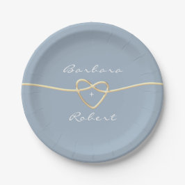 Dusty Blue Modern Wedding Papieren Bordje