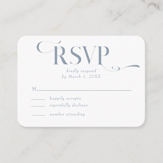 Dusty Blue Modern Wedding RSVP Enclosure Card Informatiekaartje (Voorkant)