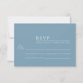 Dusty Blue Modern Wedding RSVP Kaart (Voorkant)