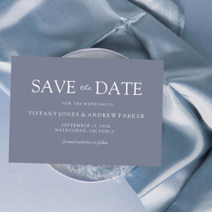 Dusty Blue Modern Wedding Save The Date