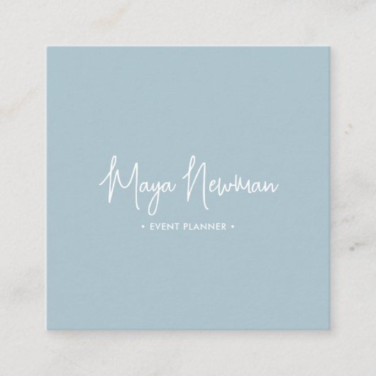 DUSTY BLUE Moderne CHIC Minimale QR-code Vierkante Visitekaartje (Voorkant)