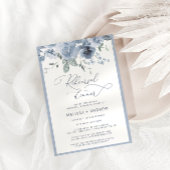 Dusty Blue Moderne kalligrafie repetitie diner Kaart