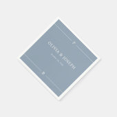 Dusty Blue | Moderne lijnen en monogram bruiloft Servet (Hoek)