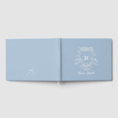 Dusty Blue Monogram Baby shower Gastenboek (Volledig)