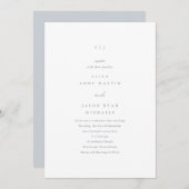 Dusty Blue Monogram bruiloft uitnodiging (Voorkant / Achterkant)