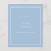 Dusty blue monogram budget wedding Save the Date Flyer (Achterkant)