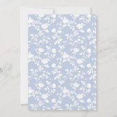 Dusty Blue Monogram Crest Baby shower Invitation Kaart (Achterkant)