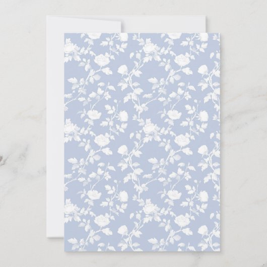 Dusty Blue Monogram Crest Baby shower Invitation Kaart (Achterkant)