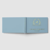 Dusty Blue Monogram Crest Gastenboek (Volledig)