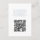 Dusty Blue Monogram Crest Wedding Details QR-code Informatiekaartje (Achterkant)