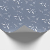 Dusty Blue Monogram en pijlen Cadeaupapier (Hoek)