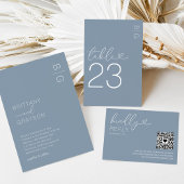 Dusty Blue Monogram Foto Weddenschap Kaart