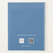 Dusty blue monogram initialen 2026 planner (Achterkant)