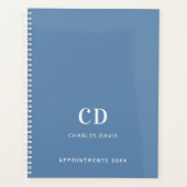 Dusty blue monogram initialen 2026 planner (Voorkant)