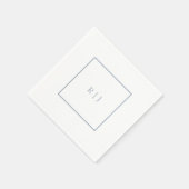 Dusty Blue Monogram Initialen Modern Wedding Servet (Hoek)