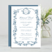 Dusty Blue Monogram  Lijst repetitielunch Kaart