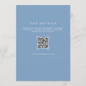 Dusty Blue Monogram QR Code All In One Wedding Kaart (Achterkant)