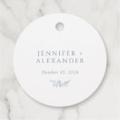 Dusty Blue Monogram Wedding Bedankjes Labels (Achterkant)