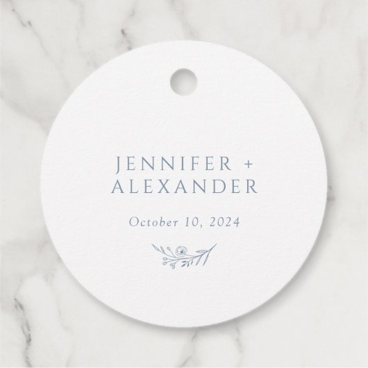 Dusty Blue Monogram Wedding Bedankjes Labels (Achterkant)