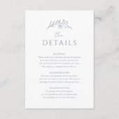 Dusty Blue Monogram Wedding Informatiekaartje (Voorkant)