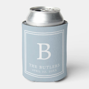Dusty Blue Monogram Wedding Koelbox Blikjeskoeler