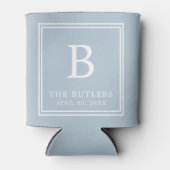 Dusty Blue Monogram Wedding Koelbox Blikjeskoeler (Voorkant)