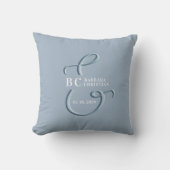 Dusty Blue Monogram Wedding Kussen (Voorkant)
