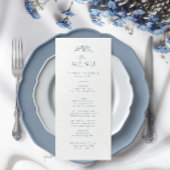 Dusty Blue Monogram Wedding Menu