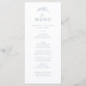 Dusty Blue Monogram Wedding Menu (Voorkant)