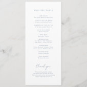 Dusty Blue Monogram Wedding Programmakaart (Achterkant)