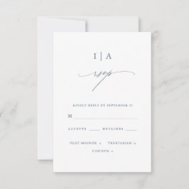  Dusty Blue Monogram Wedding Rsvp
