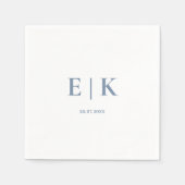 Dusty Blue Monogram Wedding Servet (Voorkant)