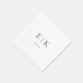 Dusty Blue Monogram Wedding Servet (Hoek)