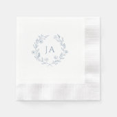 Dusty Blue Monogram Wedding Servet (Voorkant)