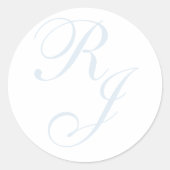 Dusty Blue Monogram Wedding Sticker (Voorkant)