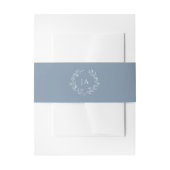 Dusty Blue Monogram Wedding Uitnodigingen Wikkel (Voorkant Voorbeeld)