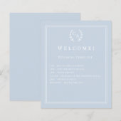 Dusty blue monogrammed wedding program details (Voorkant / Achterkant)