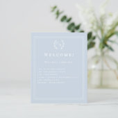 Dusty blue monogrammed wedding program details (Staand voorkant)