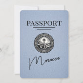 Dusty Blue Morocco Passport Bewaar de datum Save The Date (Voorkant)