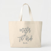 Dusty Blue Mother of the Bride Lettering Script Grote Tote Bag (Voorkant)