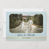 Dusty Blue Mountain bruiloft foto dank u kaart (Voorkant)