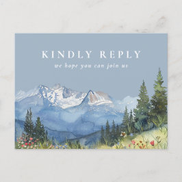 Dusty Blue Mountain Song Request RSVP Briefkaart