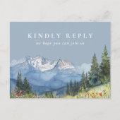 Dusty Blue Mountain Song Request RSVP Briefkaart (Voorkant)