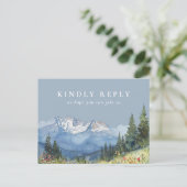 Dusty Blue Mountain Song Request RSVP Briefkaart (Staand voorkant)